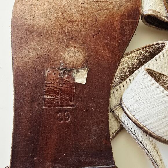 Freebird Aruba Calf Hair Strap Sandal Cream Brown Size 39 - Picture 7 of 8